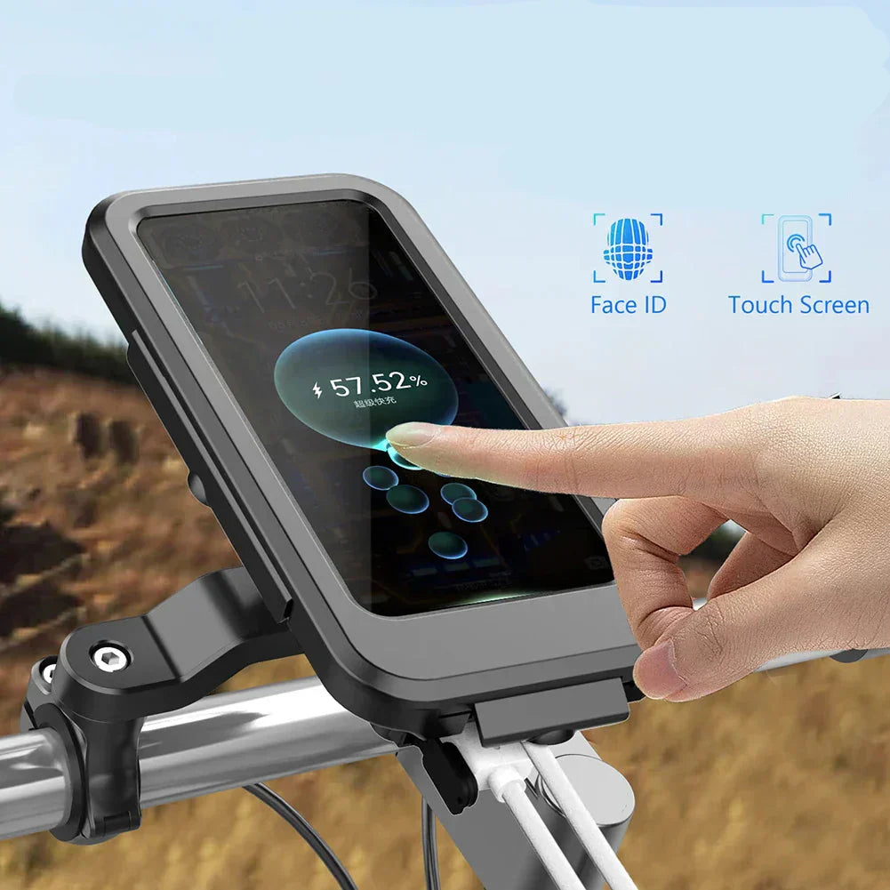 Wasserdichter Handyhalter mit USB und 15W kabellosem Laden für Fahrrad und E-Bike