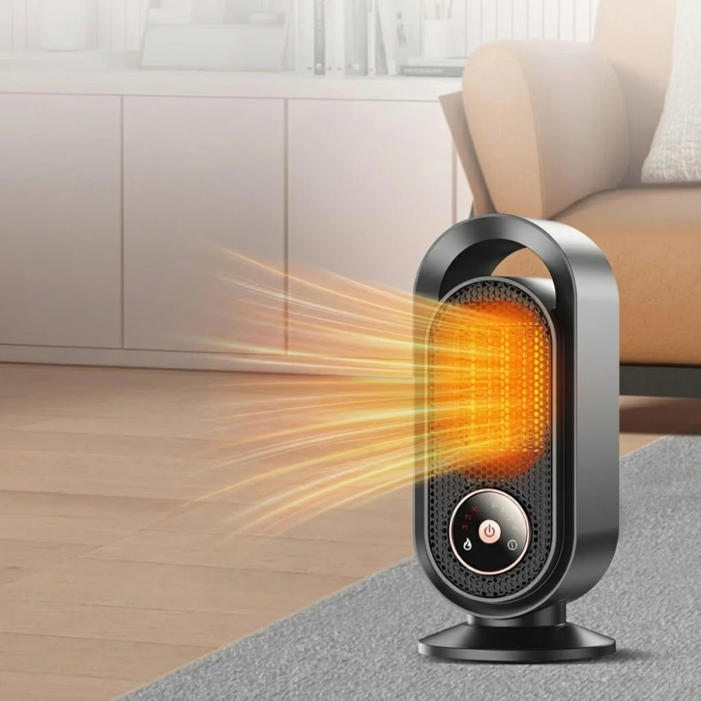 Kompakter 1000W Keramischer Heizlüfter mit Touchscreen – Ideal für Zuhause und Büro