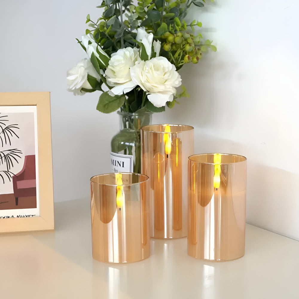 Flameless 3D LED Candles in a Set | LuminaGlow