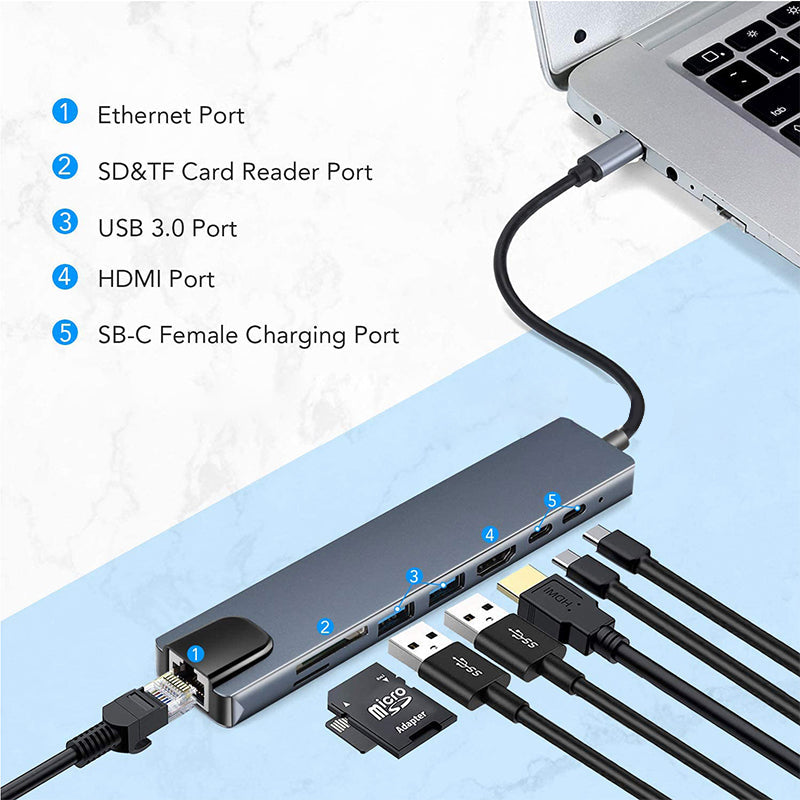 Universelle Dockingstation 8-in-1 für mehrere Geräte