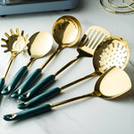 Elegant Stainless Steel Cutlery Set in Gold