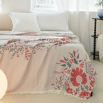 Reversible Floral Blanket with French Flair