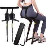 Portable folding chair with portable exoskeleton for sports activities