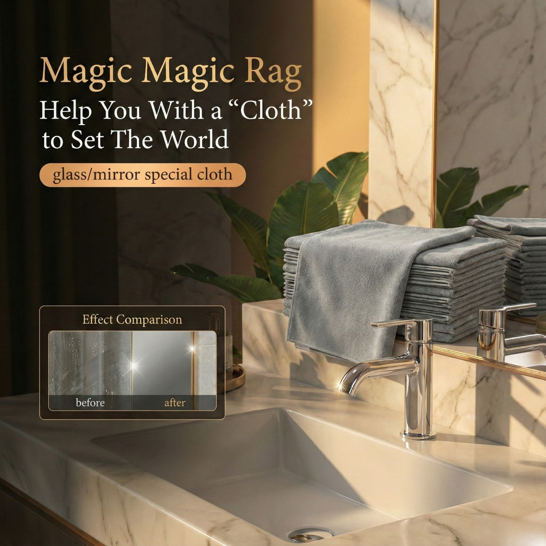 Crystal Clear Microfiber Cleaning Cloths for Streak-Free Cleaning (10 Pack)