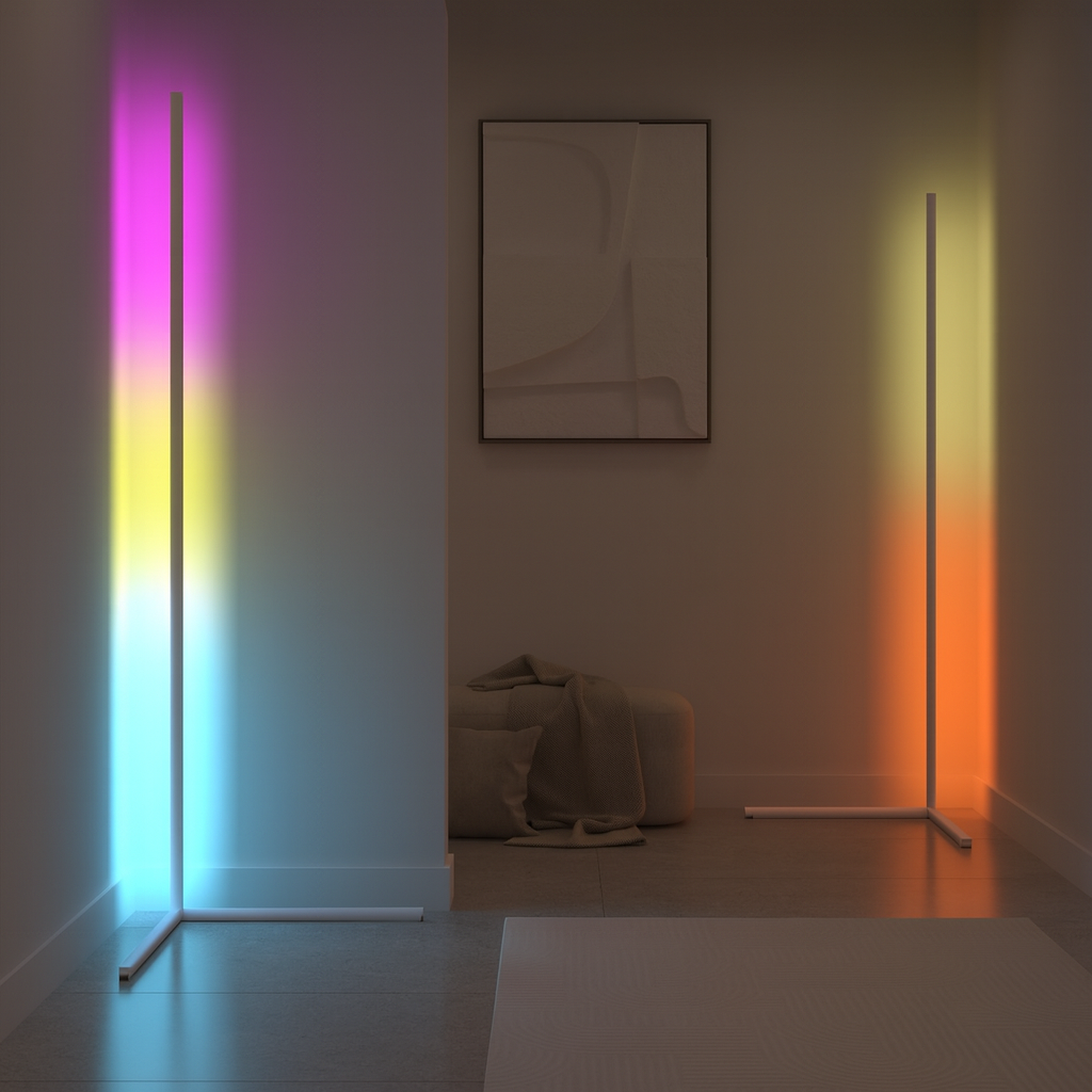 Elegante Eck-Stehlampe für stilvolle Beleuchtung