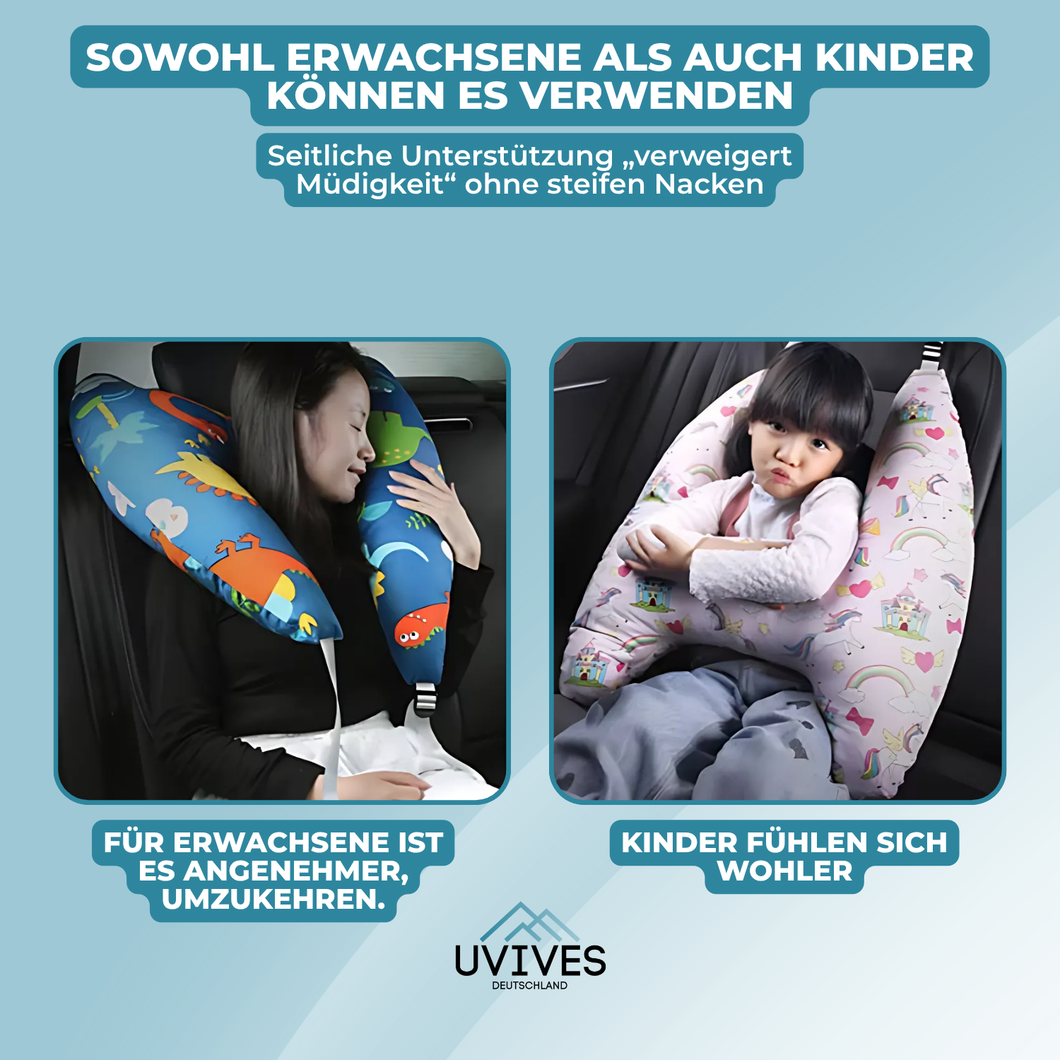 ReiseTraum - Ergonomisches Kissen für Kinder im Auto
