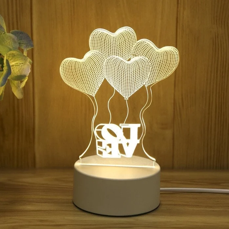3D Illusionslicht mit USB-Anschluss für zauberhafte Akzente