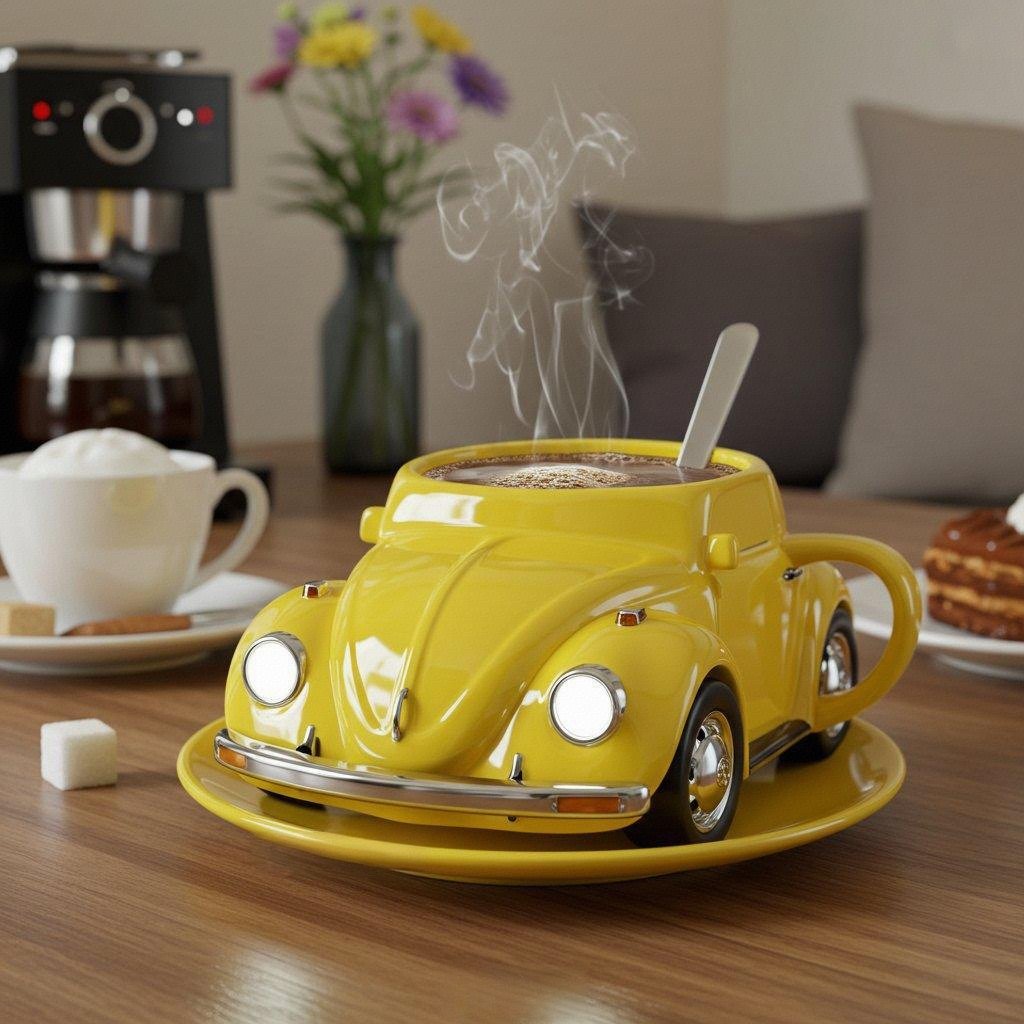 Retro Ceramic Mug with 3D Design – Ideal for Coffee and Tea