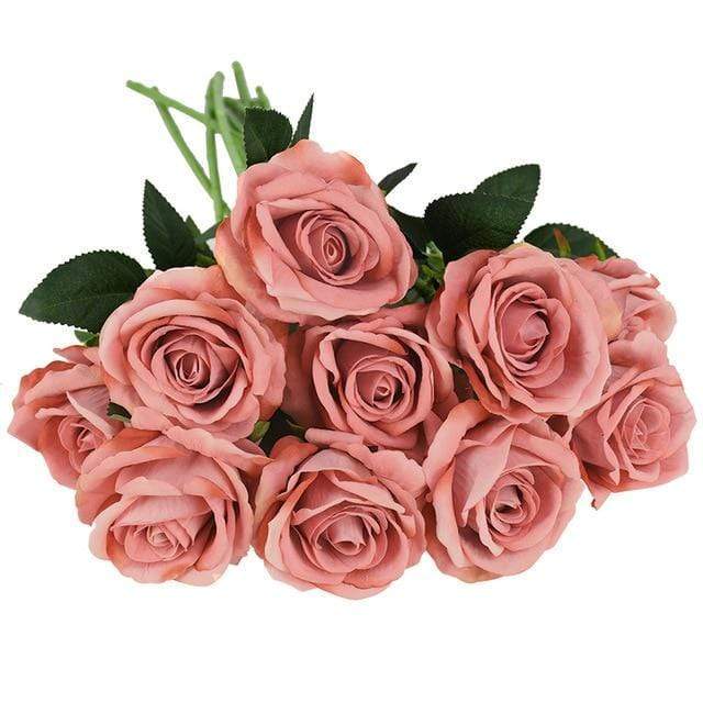 10-piece set of elegant silk roses for any occasion