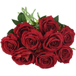10-piece set of elegant silk roses for any occasion