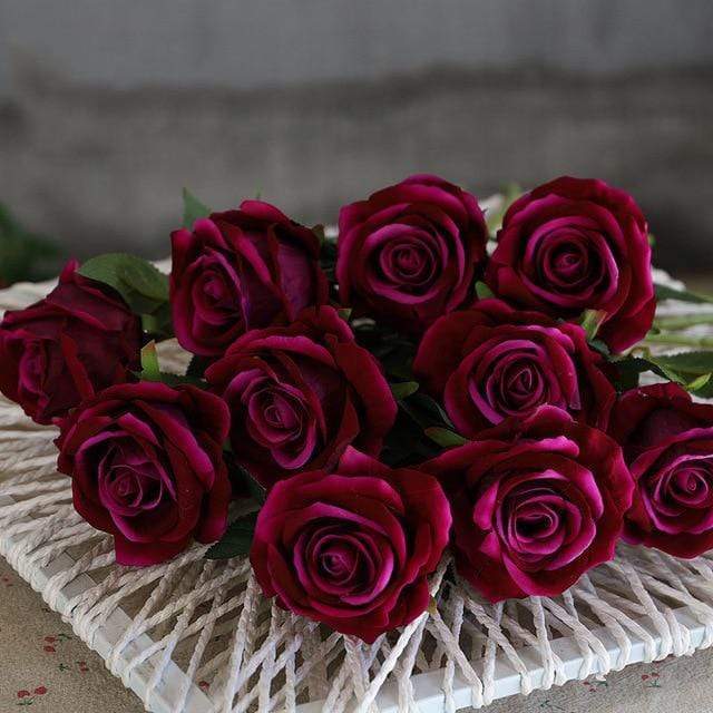 10-piece set of elegant silk roses for any occasion