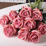 10-piece set of elegant silk roses for any occasion