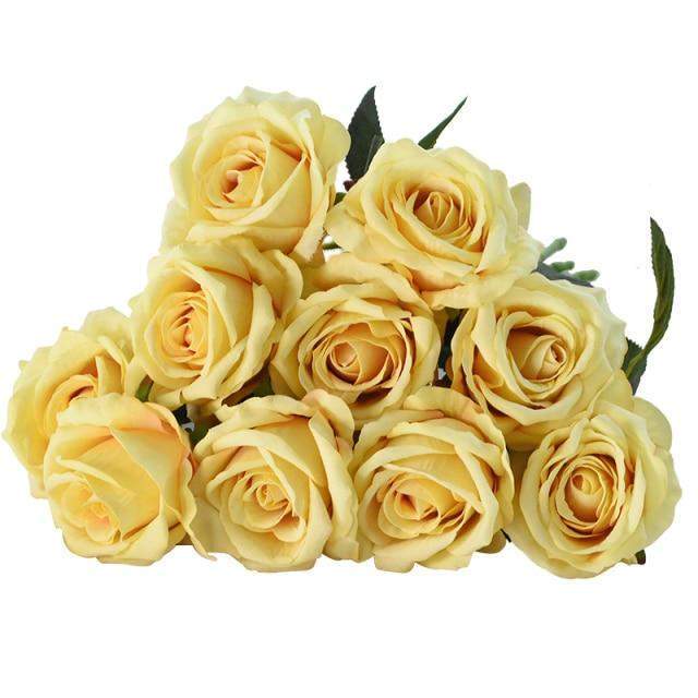 10-piece set of elegant silk roses for any occasion