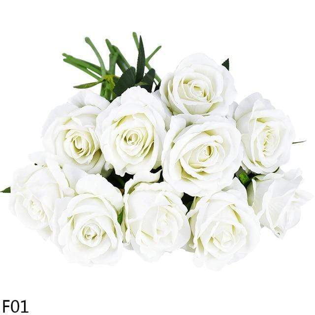 10-piece set of elegant silk roses for any occasion