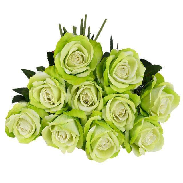 10-piece set of elegant silk roses for any occasion