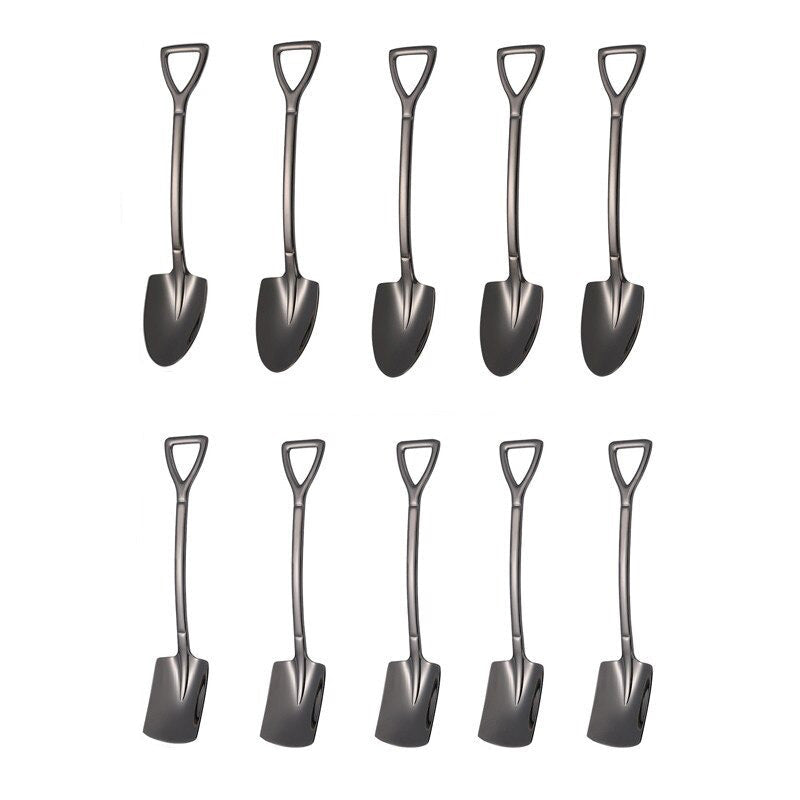 10-piece set of elegant stainless steel coffee spoons