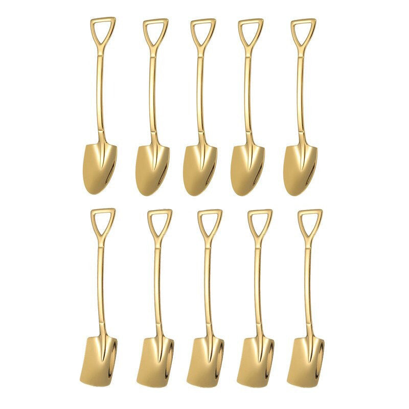 10-teiliges Set eleganter Edelstahl-Kaffeelöffel