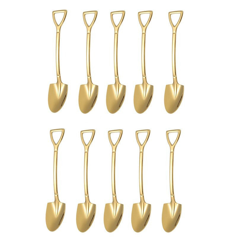 10-teiliges Set eleganter Edelstahl-Kaffeelöffel