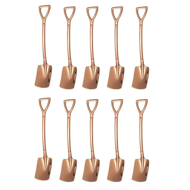 10-teiliges Set eleganter Edelstahl-Kaffeelöffel