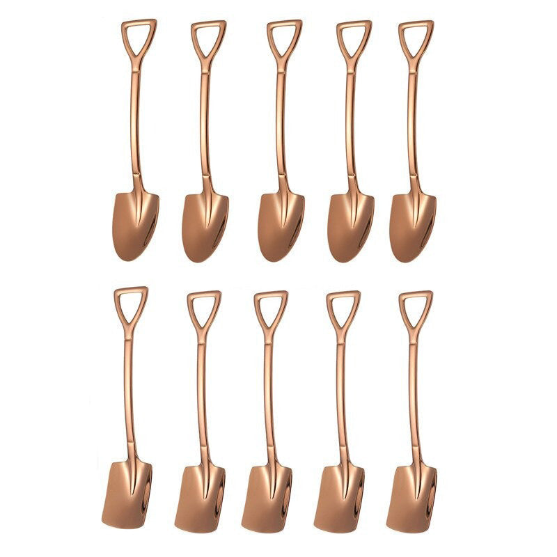 10-teiliges Set eleganter Edelstahl-Kaffeelöffel