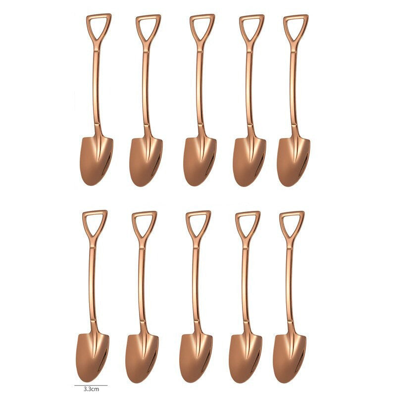 10-teiliges Set eleganter Edelstahl-Kaffeelöffel