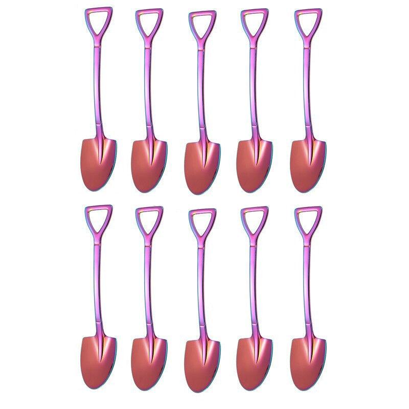 10-teiliges Set eleganter Edelstahl-Kaffeelöffel