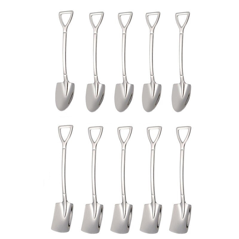 10-teiliges Set eleganter Edelstahl-Kaffeelöffel