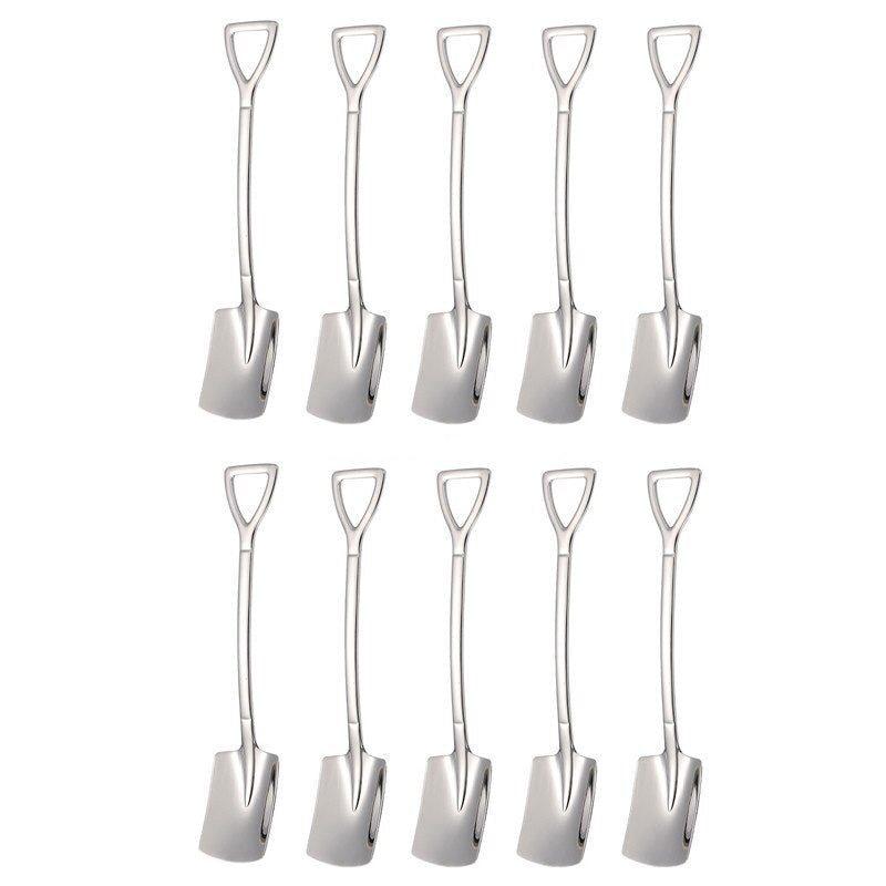 10-teiliges Set eleganter Edelstahl-Kaffeelöffel