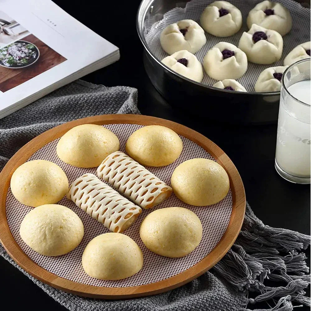 10 Pcs Reusable Round Silicone Steamer Mat Non-stick