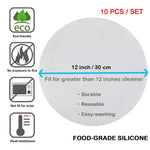 10 Pcs Reusable Round Silicone Steamer Mat Non-stick