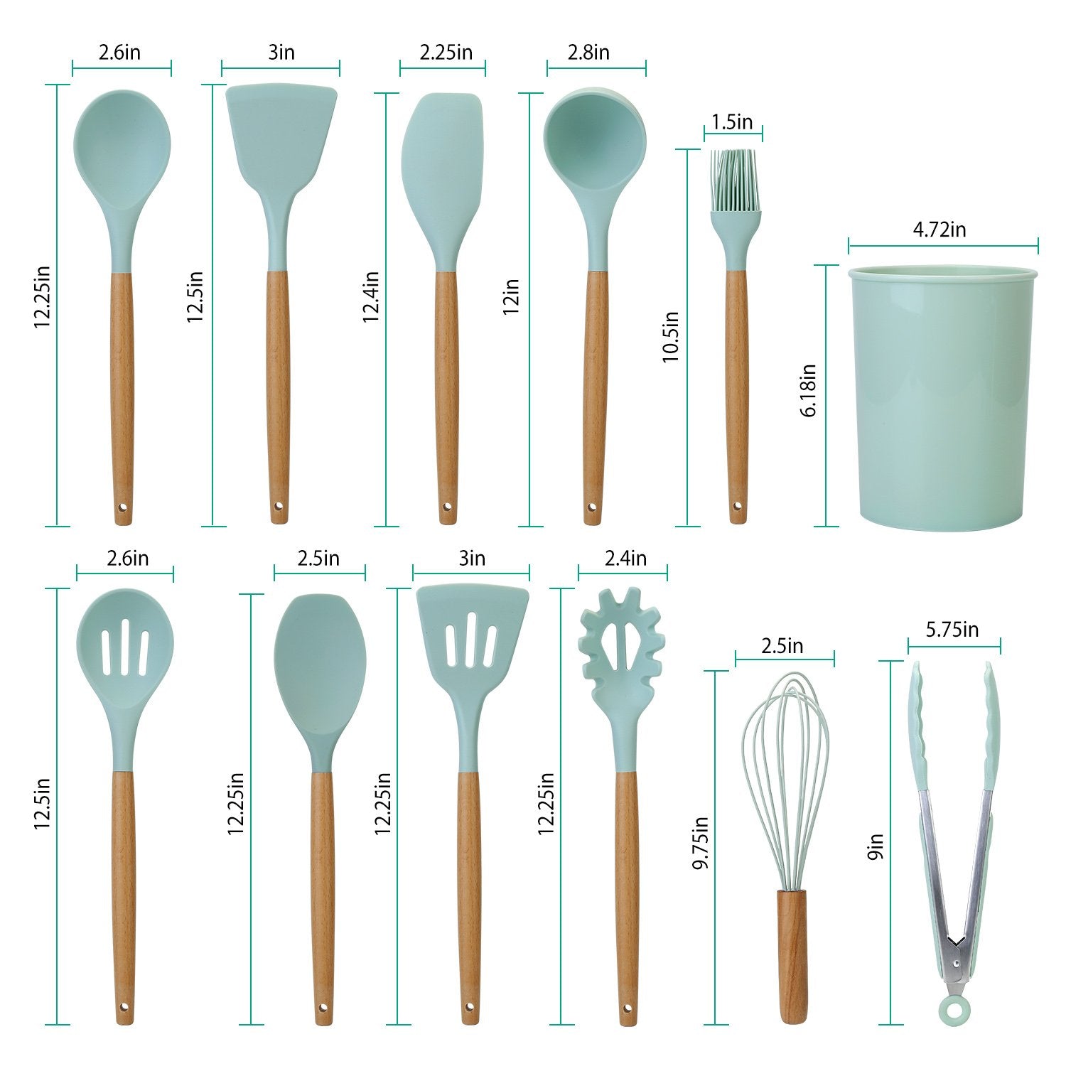 Praktisches 11-teiliges Silikon Küchenutensilien Set