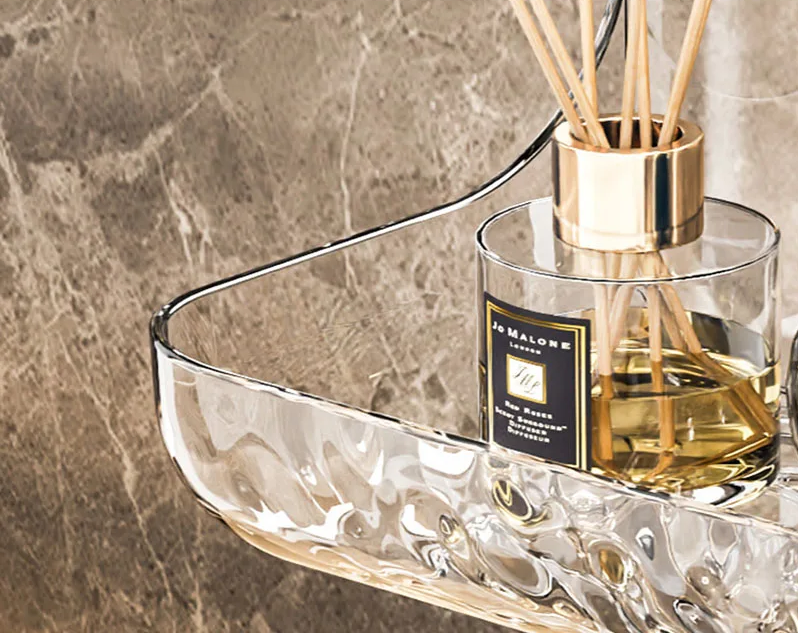 Acrylic Wall Shelf without Drilling - Transparent Bathroom Shelf for Cosmetics, Shampoo, and More