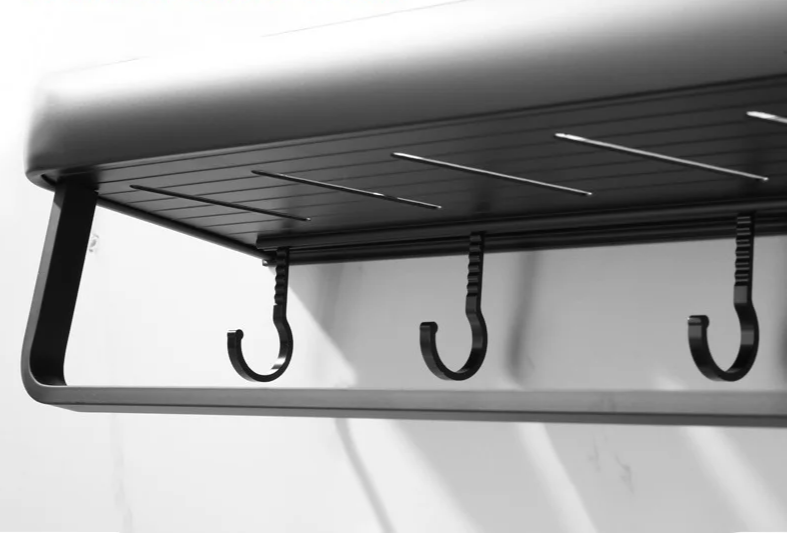 Black aluminum corner shelf without drilling - Voltyx