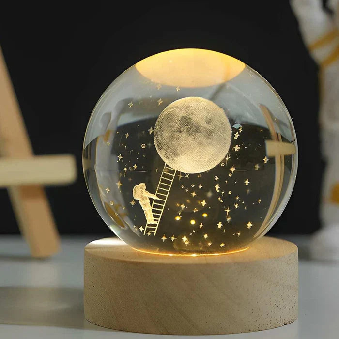 Elegante 3D Kristallkugel-Lampe – Sanftes LED Nachtlicht