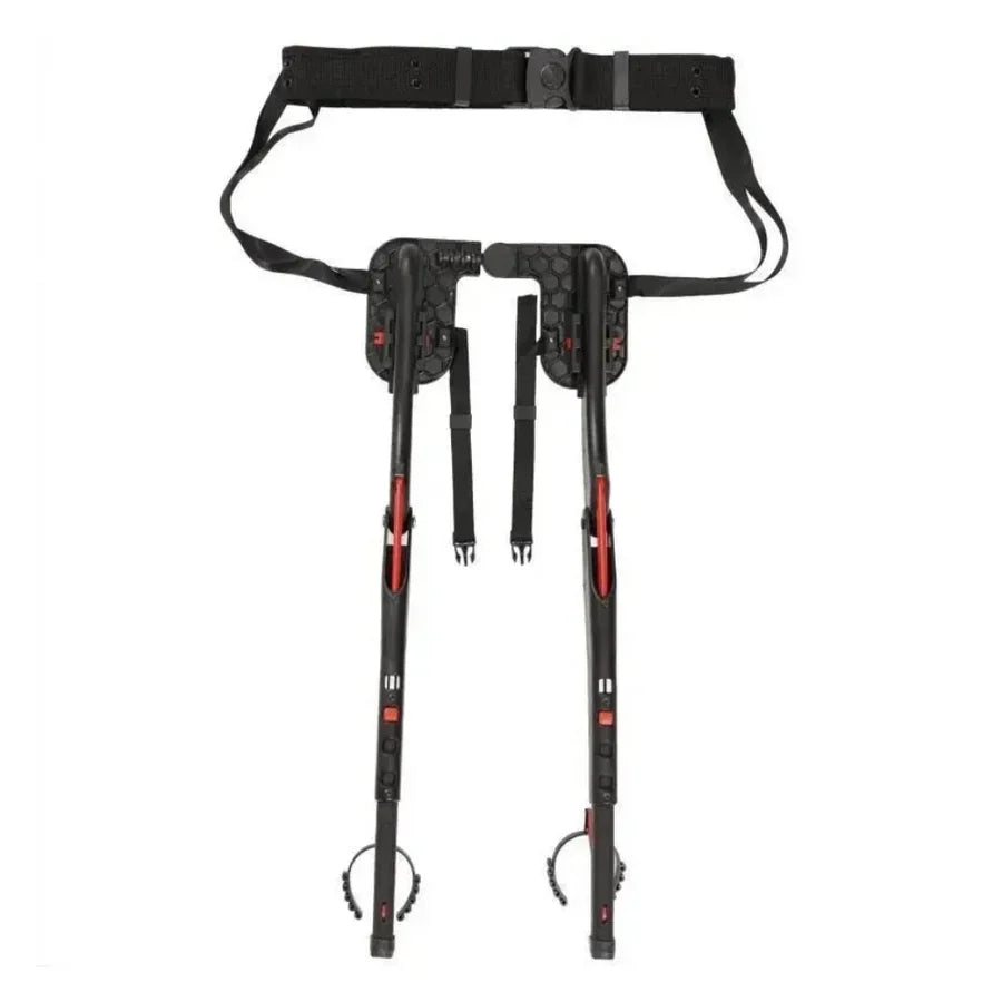 Portable folding chair with portable exoskeleton for sports activities
