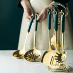 Elegant Stainless Steel Cutlery Set in Gold