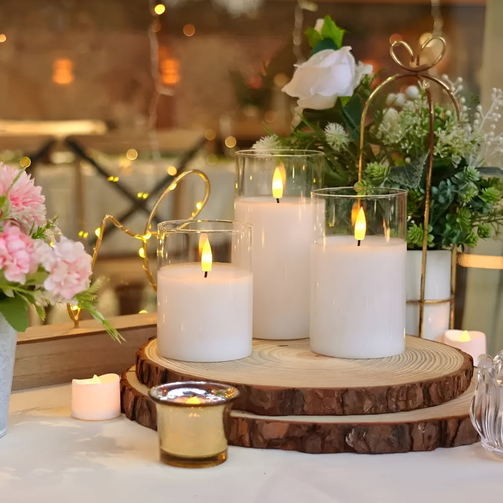 Flameless 3D LED Candles in a Set | LuminaGlow