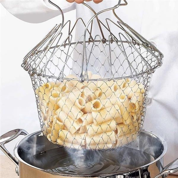 Multifunktionaler Edelstahl-Küchenkorb 12-in-1 | FlexiChef
