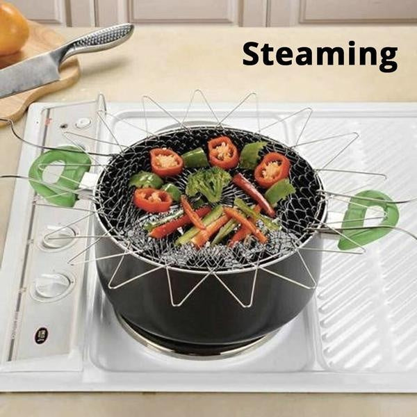 Multifunktionaler Edelstahl-Küchenkorb 12-in-1 | FlexiChef
