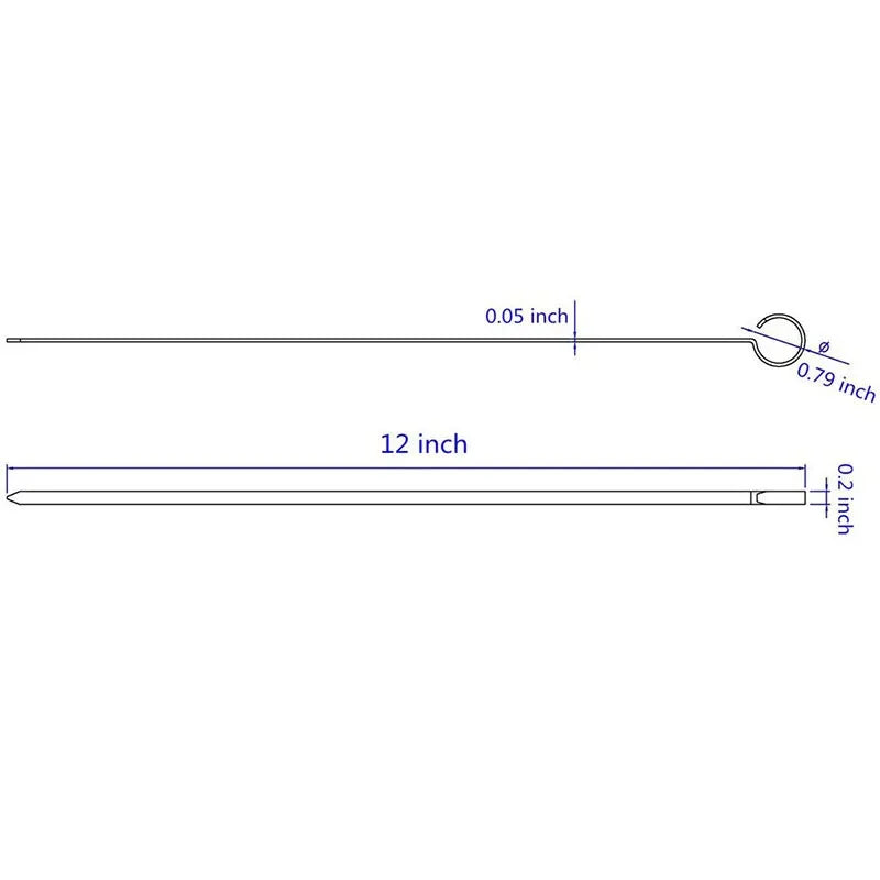 12 Pieces Stainless Steel Skewers for Grill and BBQ Tools 30 cm