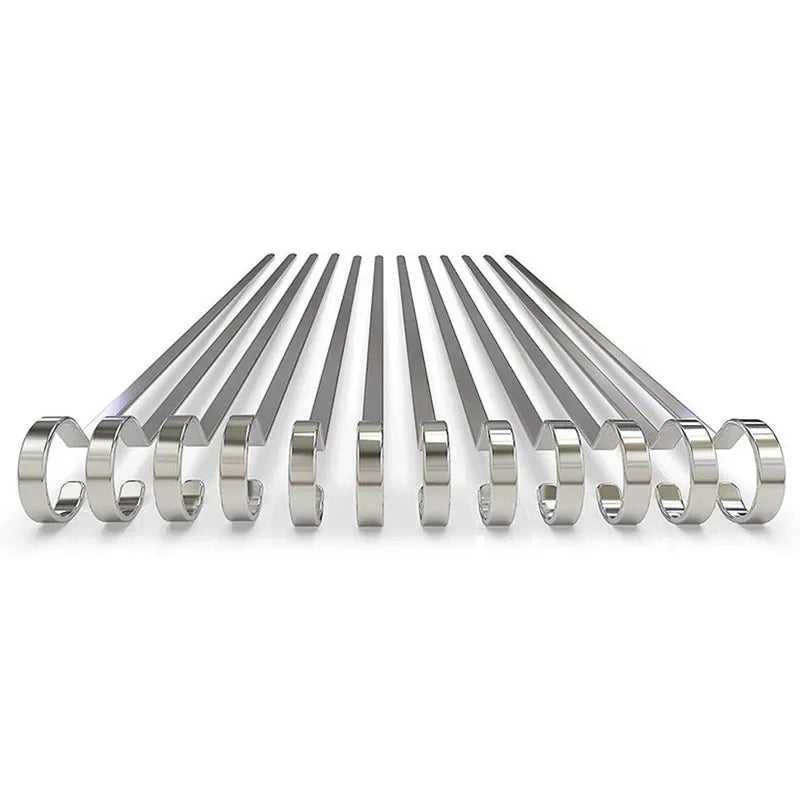 12 Pieces Stainless Steel Skewers for Grill and BBQ Tools 30 cm