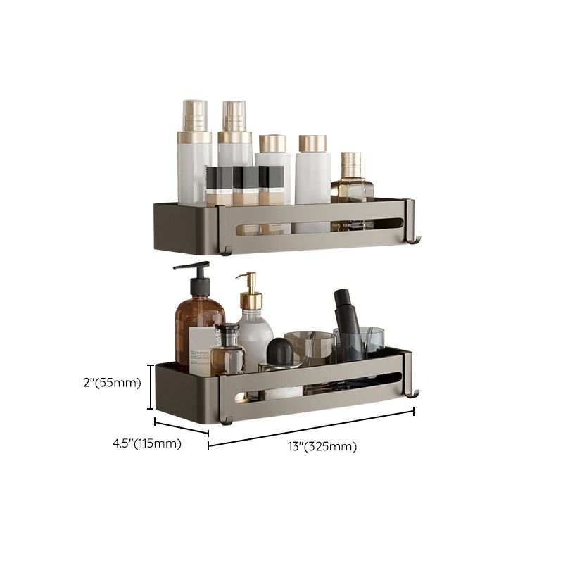 Stylish Aluminum Bathroom Shelf Set in Gray for Your Bathroom