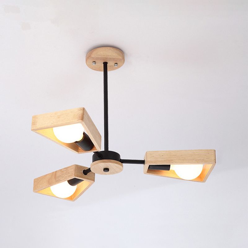 Wooden Sputnik Lamp for a Modern Living Ambiance