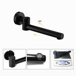 Stainless Steel Bathroom Wall-Mounted Faucet with Swivel Spout