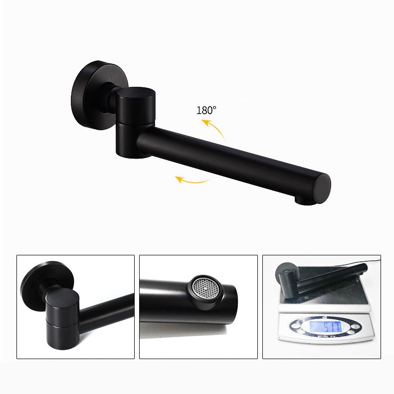 Stainless Steel Bathroom Wall-Mounted Faucet with Swivel Spout