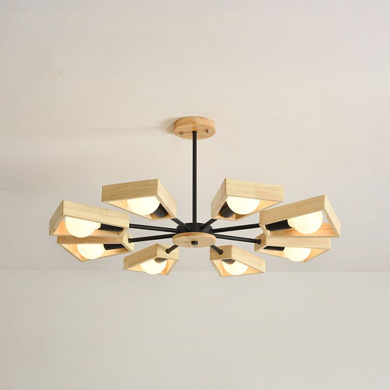 Wooden Sputnik Lamp for a Modern Living Ambiance