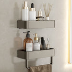 Stylish Aluminum Bathroom Shelf Set in Gray for Your Bathroom
