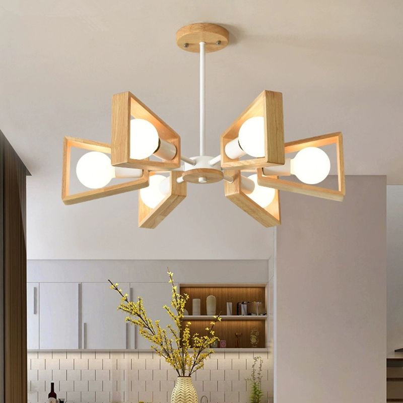 Wooden Sputnik Lamp for a Modern Living Ambiance