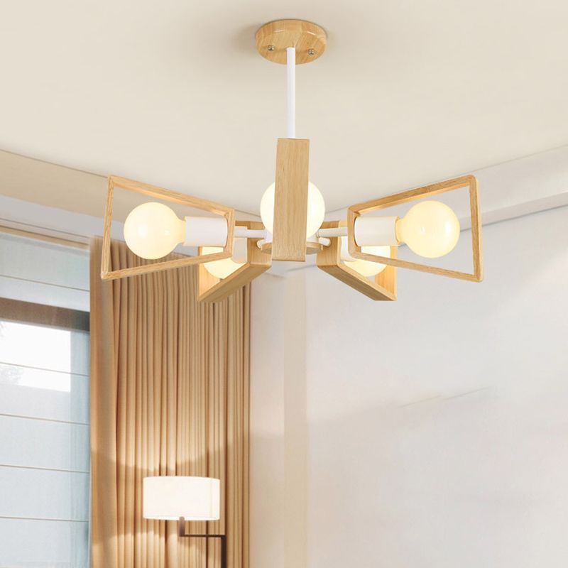 Wooden Sputnik Lamp for a Modern Living Ambiance