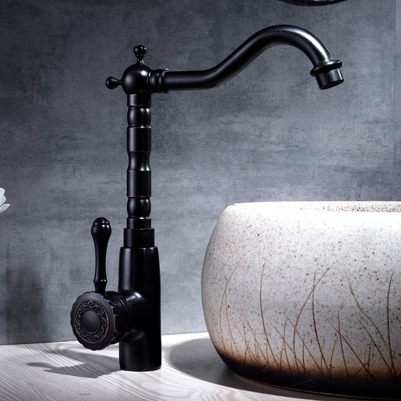 Elegant kitchen faucet with swivel spout and lever handle